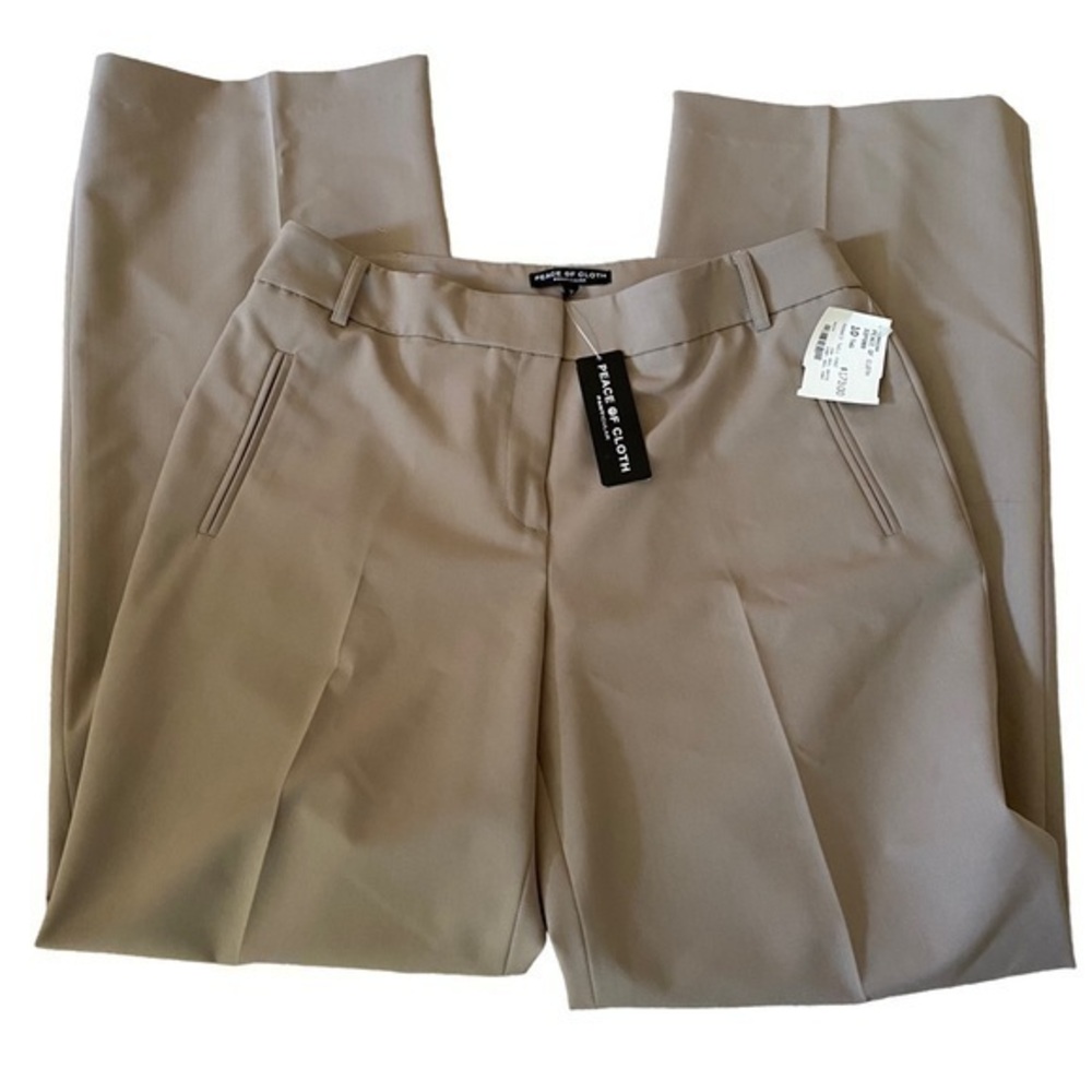 Peace of Cloth Isabella Monaco Twill Tan Neutral Office Slacks Pants Trousers